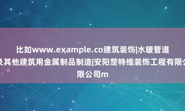比如www.example.co建筑装饰|水暖管道零件及其他建筑用金属制品制造|安阳楚特维装饰工程有限公司m