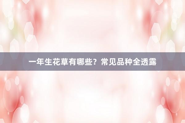 一年生花草有哪些?常见品种全透露