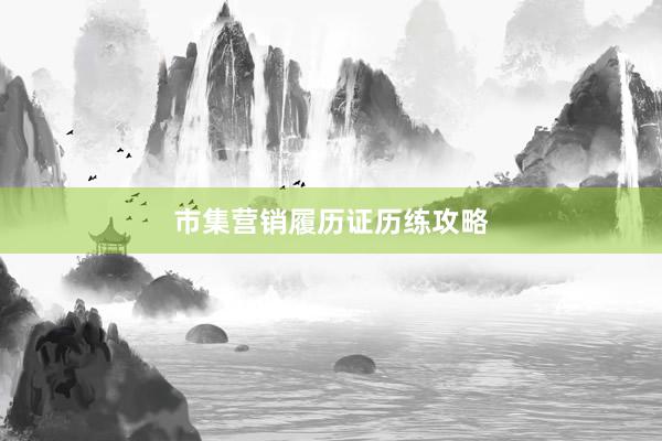 市集营销履历证历练攻略